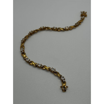 925 STERLING SILVER GOLD PLATED CZ BRACELET