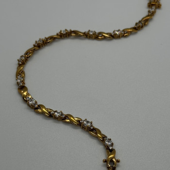 925 Sterling Silver Gold Plated CZ Bracelet