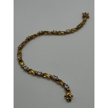 925 STERLING SILVER GOLD PLATED CZ BRACELET