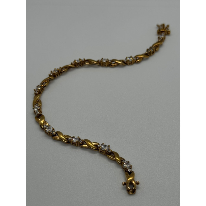 925 STERLING SILVER GOLD PLATED CZ BRACELET