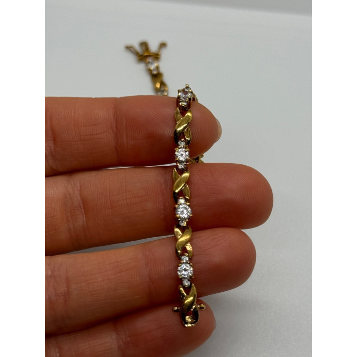 925 STERLING SILVER GOLD PLATED CZ BRACELET