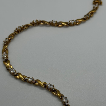 925 Sterling Silver Gold Plated CZ Bracelet