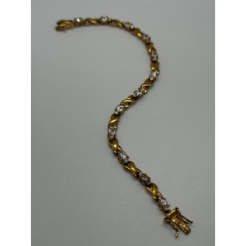 925 STERLING SILVER GOLD PLATED CZ BRACELET