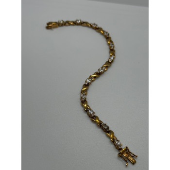 925 STERLING SILVER GOLD PLATED CZ BRACELET