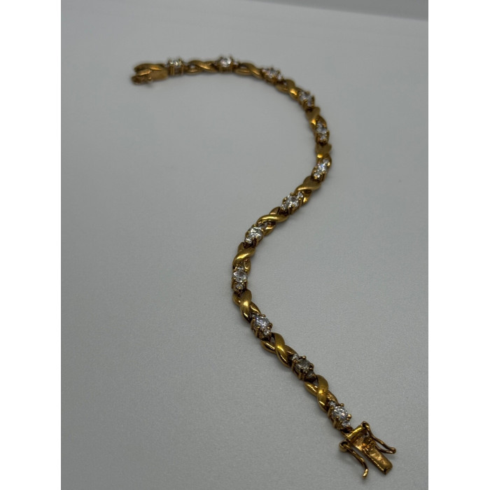 925 STERLING SILVER GOLD PLATED CZ BRACELET