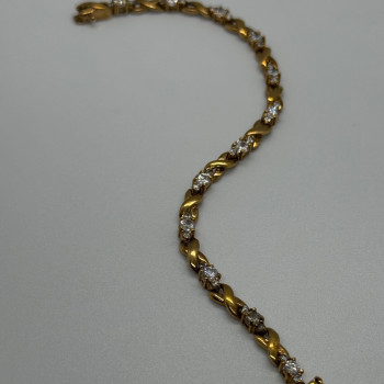 925 Sterling Silver Gold Plated CZ Bracelet