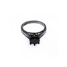 BLACK 925 STERLING SILVER SPINEL & CZ RING SIZE 9.25