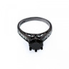 Black 925 Sterling Silver Spinel & CZ Ring Size 9.25