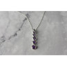 10K WHITE GOLD AMETHYST & DIAMOND CHAIN WITH PENDANT