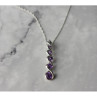 10K White Gold Amethyst & Diamond Chain With Pendant