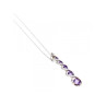 10K WHITE GOLD AMETHYST & DIAMOND CHAIN WITH PENDANT