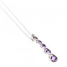10K White Gold Amethyst & Diamond Chain With Pendant