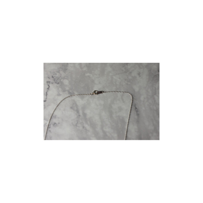 10K WHITE GOLD AMETHYST & DIAMOND CHAIN WITH PENDANT