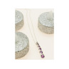10K WHITE GOLD AMETHYST & DIAMOND CHAIN WITH PENDANT