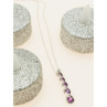 10K White Gold Amethyst & Diamond Chain With Pendant