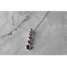 10K WHITE GOLD AMETHYST & DIAMOND CHAIN WITH PENDANT