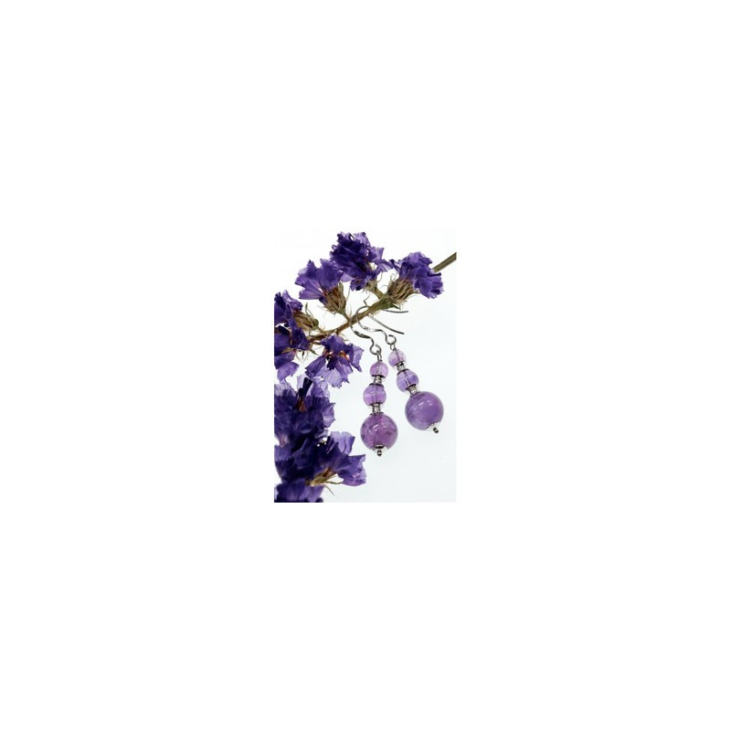 925 Sterling Silver Amethyst Earrings