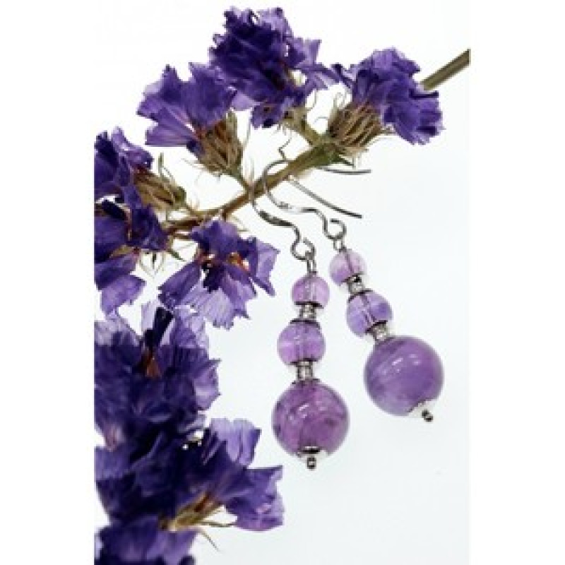 925 Sterling Silver Amethyst Earrings