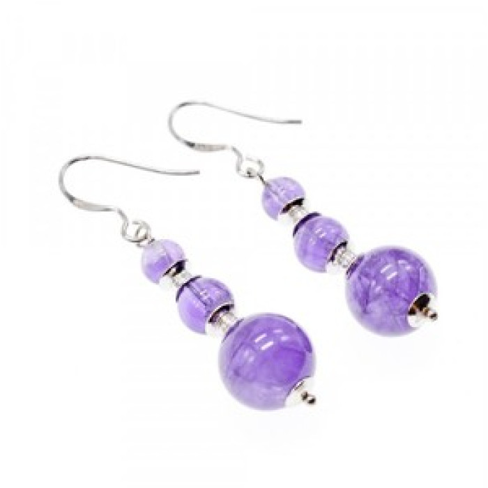 925 Sterling Silver Amethyst Earrings