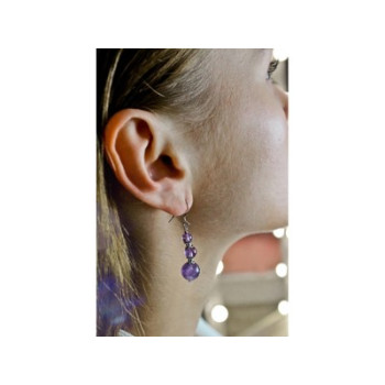 925 Sterling Silver Amethyst Earrings