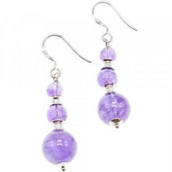 925 Sterling Silver Amethyst Earrings