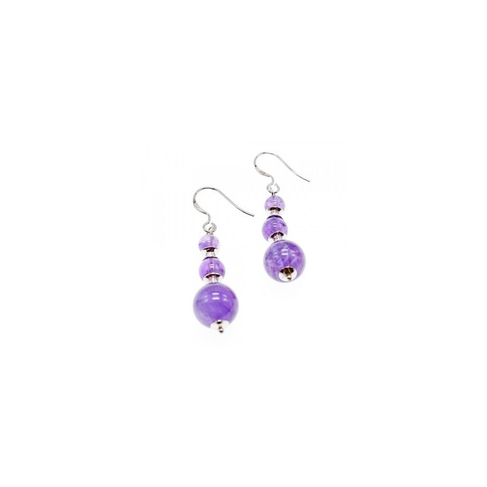 925 Sterling Silver Amethyst Earrings