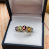 925 Sterling Silver Multi Gemstones Ring Size 9.5
