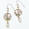 925 Sterling Silver Pearls & Enamel Earrings