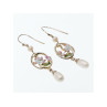 925 STERLING SILVER PEARLS & ENAMEL EARRINGS