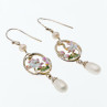925 Sterling Silver Pearls & Enamel Earrings