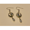 925 STERLING SILVER PEARLS & ENAMEL EARRINGS