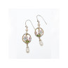 925 STERLING SILVER PEARLS & ENAMEL EARRINGS