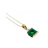 10K YELLOW GOLD EMERALD & DIAMONDS CHAIN WITH PENDANT
