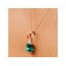 10K YELLOW GOLD EMERALD & DIAMONDS CHAIN WITH PENDANT