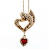 925 Sterling Silver Almandine & Marcasites Chain With Pendant