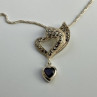 925 Sterling Silver Almandine & Marcasites Chain With Pendant