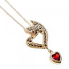 925 Sterling Silver Almandine & Marcasites Chain With Pendant