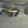 Classy Design 925 Sterling Silver Gold Plated Cz Ring Size 10