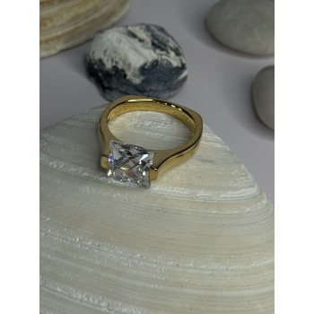 Classy Design 925 Sterling Silver Gold Plated Cz Ring Size 10