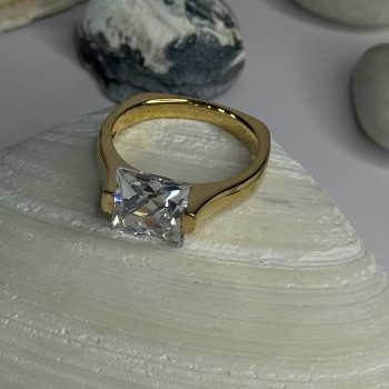 Classy Design 925 Sterling Silver Gold Plated Cz Ring Size 10