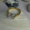 Classy Design 925 Sterling Silver Gold Plated Cz Ring Size 10