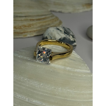 Classy Design 925 Sterling Silver Gold Plated Cz Ring Size 10