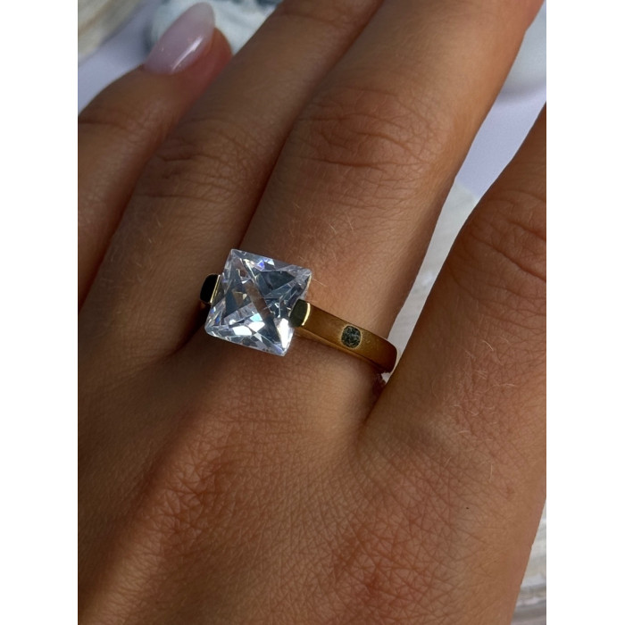 Classy Design 925 Sterling Silver Gold Plated Cz Ring Size 10