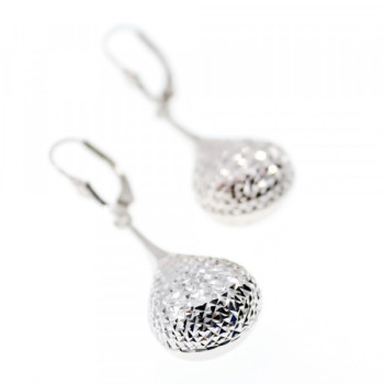 10K White Gold Earrings Italy