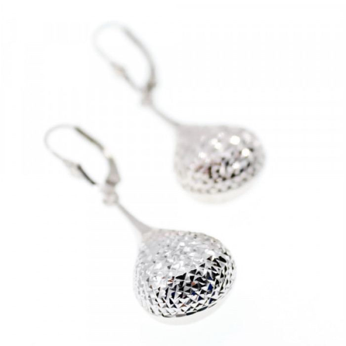 10K White Gold Earrings Italy