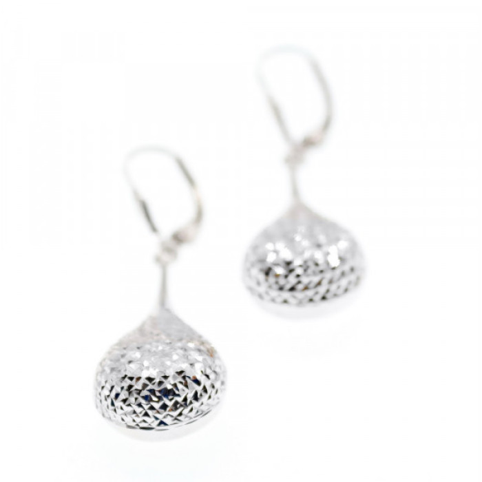 10K White Gold Earrings Italy