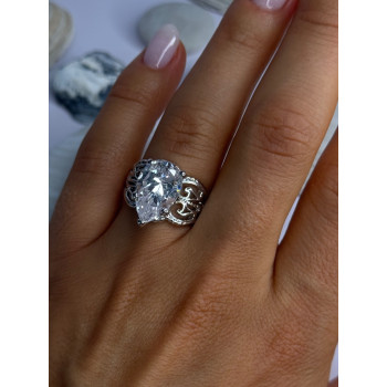 Elegant Design 925 Sterling Silver Beryl Ring Size 8