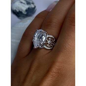 Elegant Design 925 Sterling Silver Beryl Ring Size 8