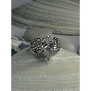 Elegant Design 925 Sterling Silver Beryl Ring Size 8
