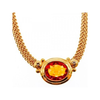 925 Sterling Silver Gold Plated  Mystic Topaz Necklace